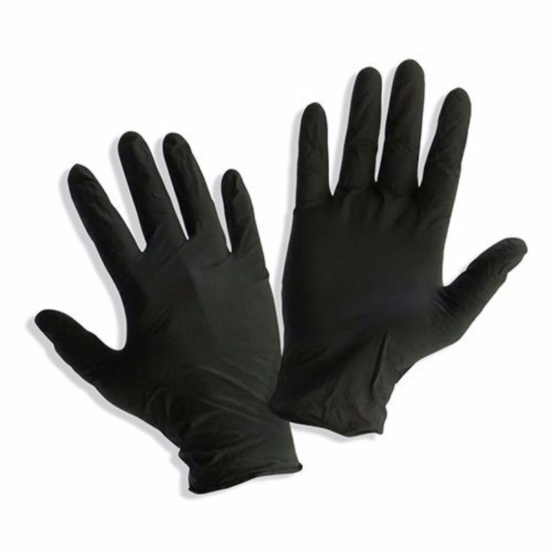 Nitrile Disposable Black Gloves M 100pc