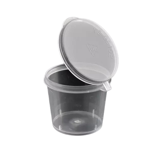 25ML ROUND Takeaway SAUCE CONTAINER HINGED LID (100PCS/PKT)